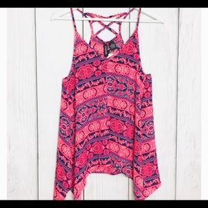NoComment Hot Pink Floral Tank